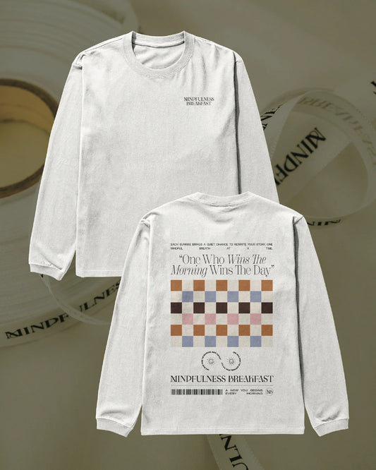 【予約販売】MINDFULNESS BREAKFAST × Miri Ogasawara ロンT 🟧 Slow Pattern