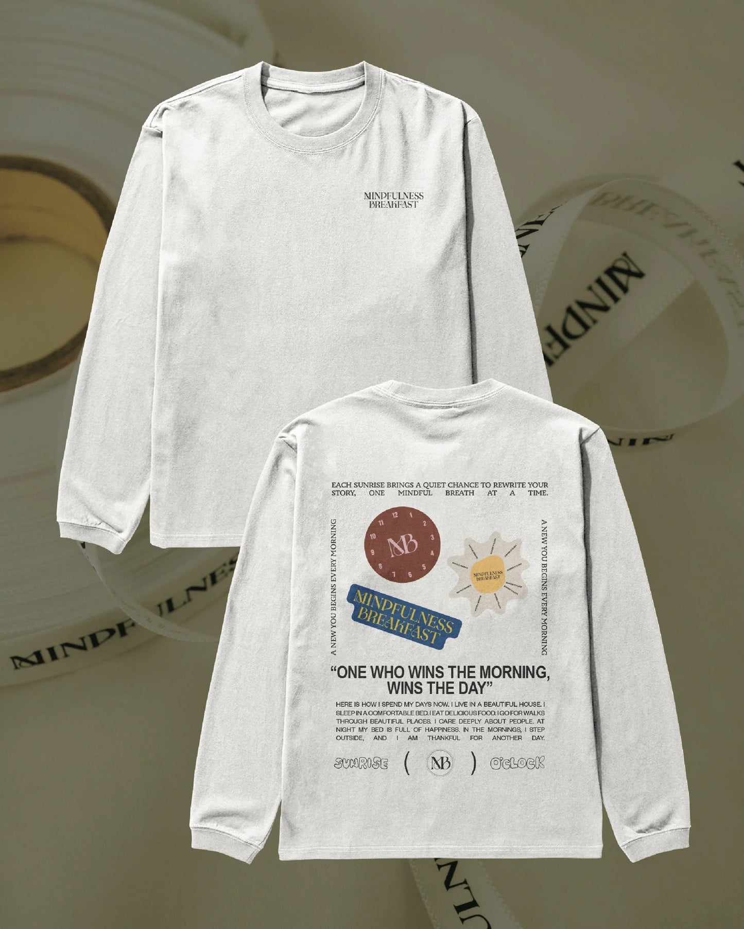 【予約販売】MINDFULNESS BREAKFAST × Miri Ogasawara ロンT 🟥Sunrise O’Clock